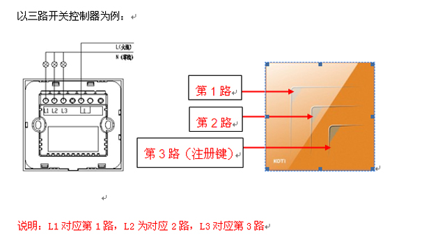 KOTI印象之美系列智能調(diào)光開關(guān)接線圖